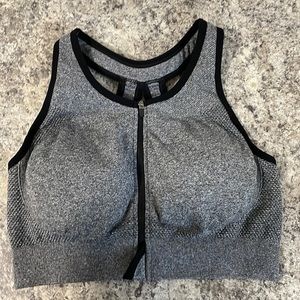 NWOT Soma zip up sports bra with hook & eye closure.
